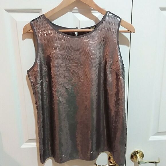 Twiggy London Sleeveless Metallic Sequin Blouse S - Picture 1 of 4